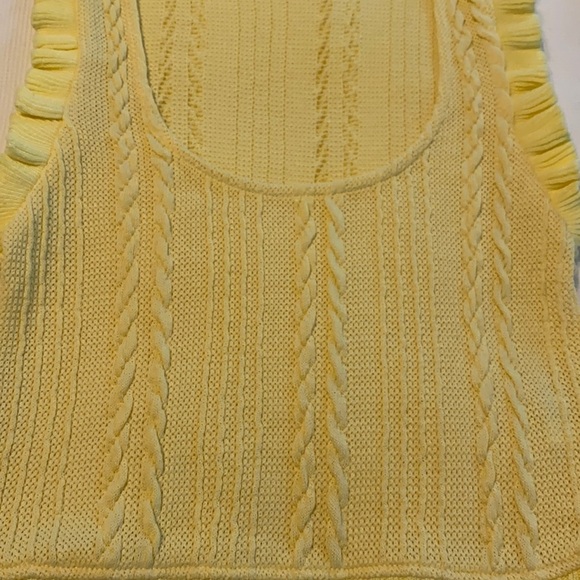 Zara Woman’s Ruffled Cable knit Cropped Top Yellow Size Medium - Picture 4 of 12